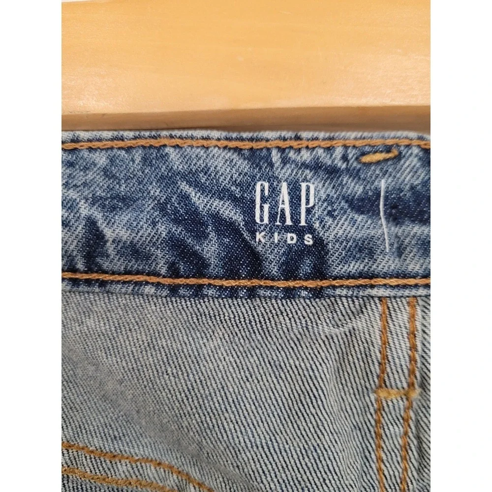 GAP Girls Distressed‎ Denim Jeans 30X29 Stone Wash Adjustable Waist Size 18 NWT